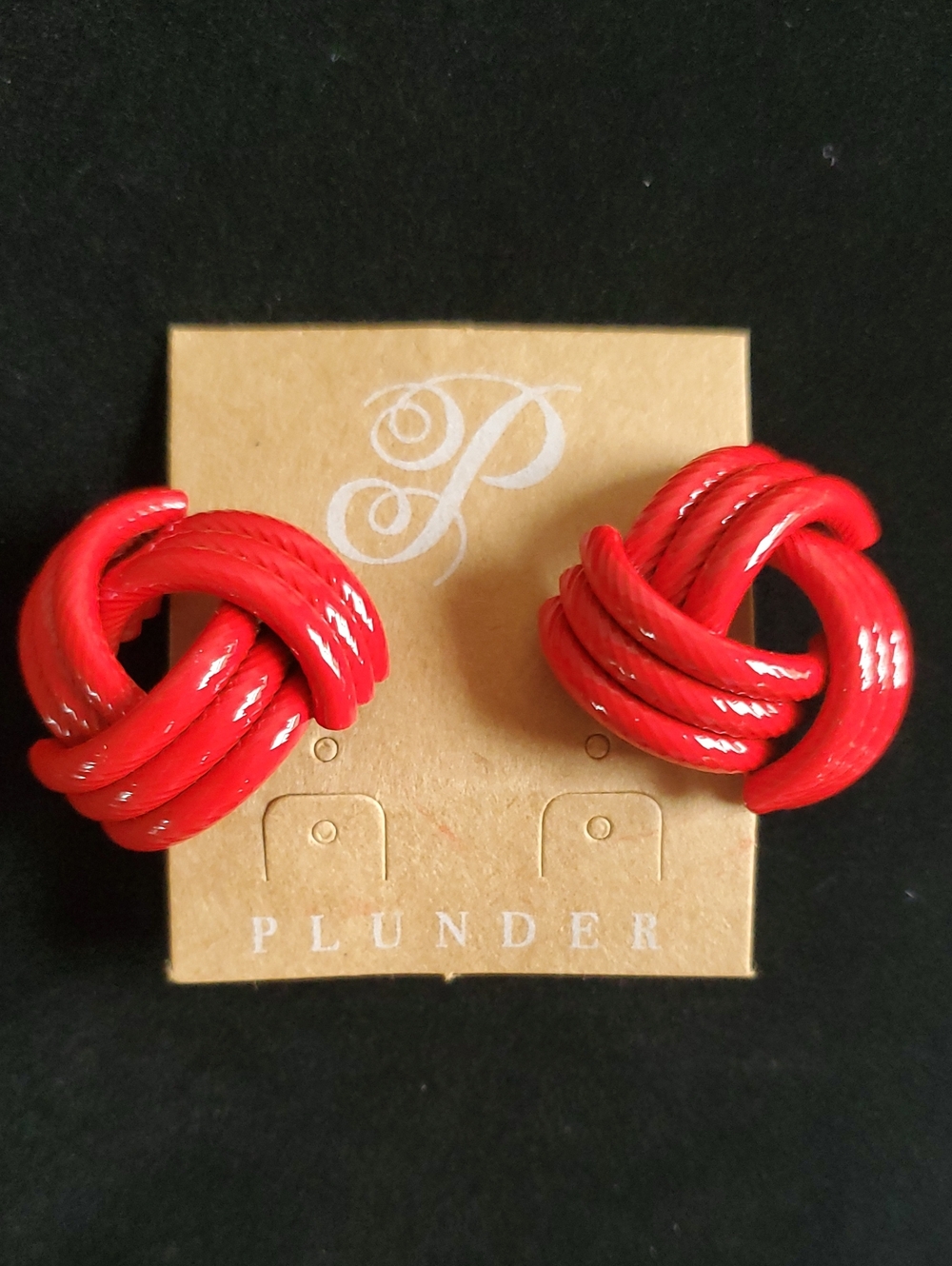 Plunder Design Red Knotted Earrings